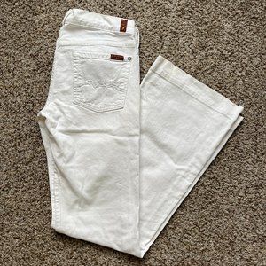 7 FOR ALL MANKIND Dojo White Flare Jeans Size 28
